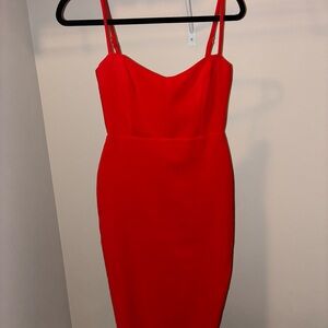 Nookie Striking Red Midi Dress